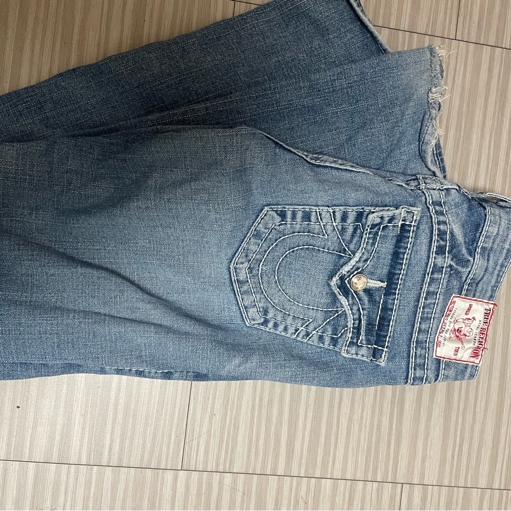 True Religion Light Blue Flare Jeans - Picture 3 of 5